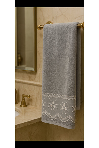 Çeyiz Bahçesi Весільний сад Annow оксамитовий рушник сірий