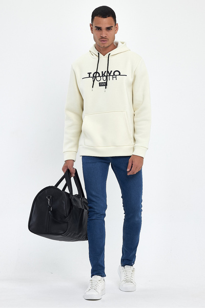 Superlife Hooded Comfortable Fit Fleece Inside 3-Thread Tokyo Printed Sweatshirt Spr24Sw12