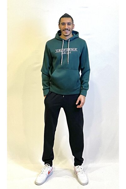 Superlife Süperlife Men's Hooded Comfortable Fit Fleece Inside 3 Thread California Printed Sweatshirt Spr24Sw11