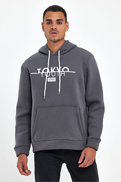 Superlife Hooded Comfortable Fit Fleece Inside 3-Thread Tokyo Printed Sweatshirt Spr24Sw12
