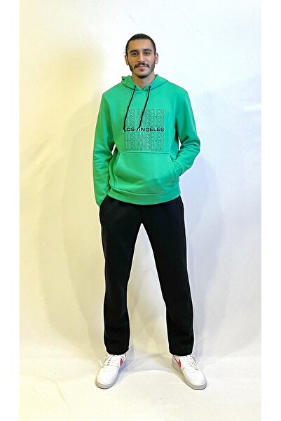 Superlife Ανδρικό φούτερ με κουκούλα Superlife με άνετη εφαρμογή, με φλις εσωτερικά, 3 κλωστές, με στάμπα Los Angeles spr24sw10