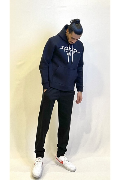 Superlife Hooded Comfortable Fit Fleece Inside 3-Thread Tokyo Printed Sweatshirt Spr24Sw12