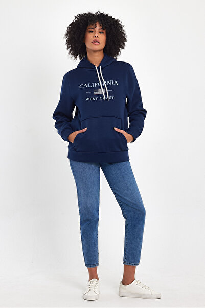 Superlife Women's Hooded Comfortable Fit Fleece Lined 3-Thread American Print...