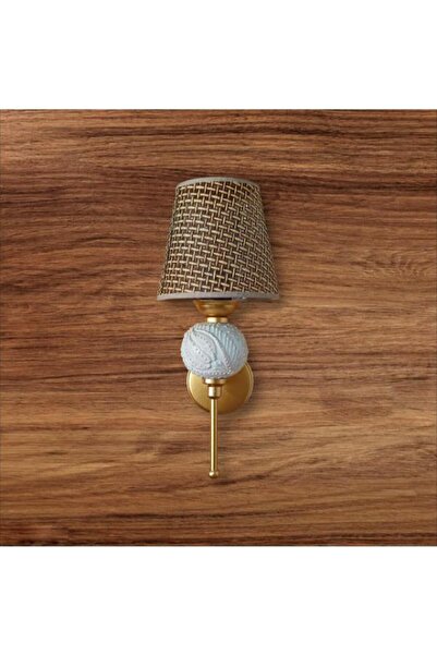 DEDE TEKLİ PERGE APLİK KREM RENGİ ÇİNİLİ RATTAN KAHVERENGİ ŞAPKALI