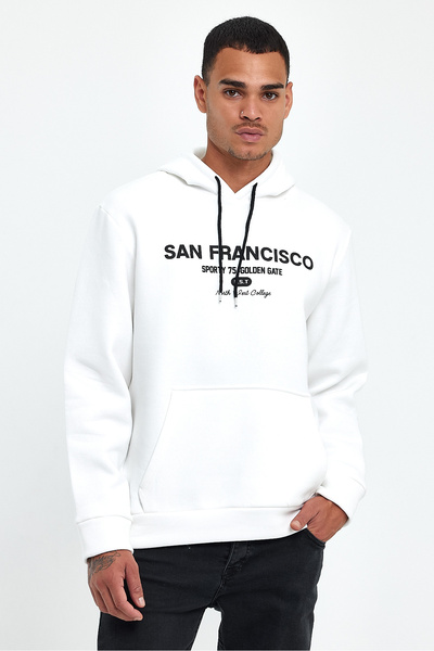 Superlife Ανδρικό φούτερ San Francisco με 3 κλωστές, άνετο και με εσωτερική επένδυση από φλις, superlife spr24sw02