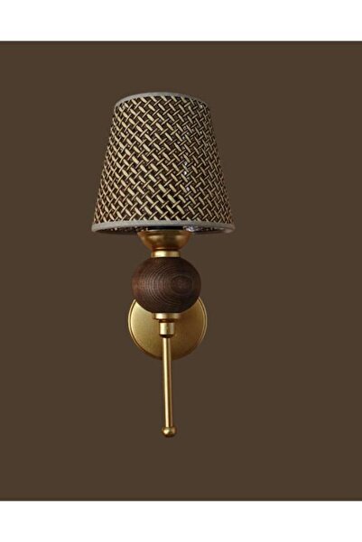 DEDE Single Perge Sconce with Antique Static Painted Brown Rattan Hat
