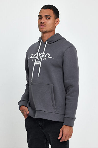 Superlife Hooded Comfortable Fit Fleece Inside 3-Thread Tokyo Printed Sweatshirt Spr24Sw12