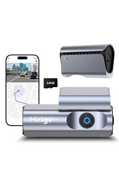Hirige كاميرا M4 4K للوحة القيادة للسيارة مع بطاقة مجانية بسعة 64 جيجابايت