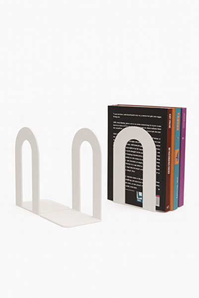 VENON 2 Adet BEYAZ Metal Kitap Desteği Kitap Tutucu Ev Ve Ofis Dekoratif Aksesuar Kitap Ayraç