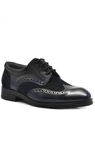 Raker Rakerplus titanijum crna lakirana koža Antilop klasične cipele za dečake