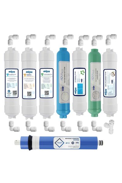 MİLSUART Kapalı Kasa Su Arıtma Cihazı 12li Filtresi Standart Membran Set