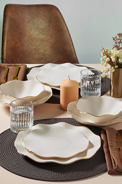 Güral Porselen Nesrin 52 Parça Gold Fileli Yemek Takımı