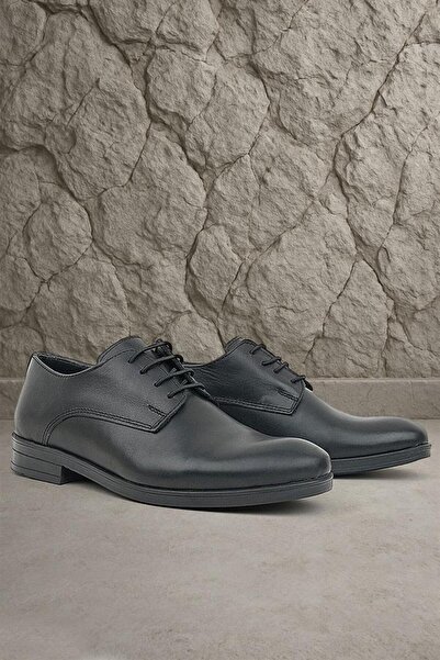 Rakerplus Black Genuine Leather - Leather Laced Oxford Children's Shoes