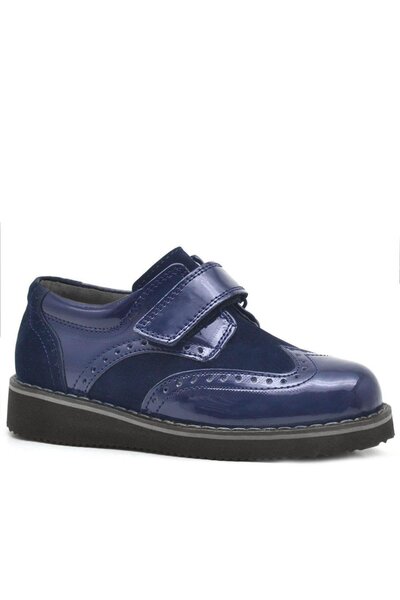 Rakerplus Hidra Navy Blue λουστρίνι Velcro Casual αγορίστικα παπούτσια