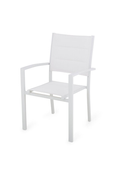 Maison Mex Stackable garden/terrace chair, DRESDEN, L.56.5 l.60 H.90 cm, white