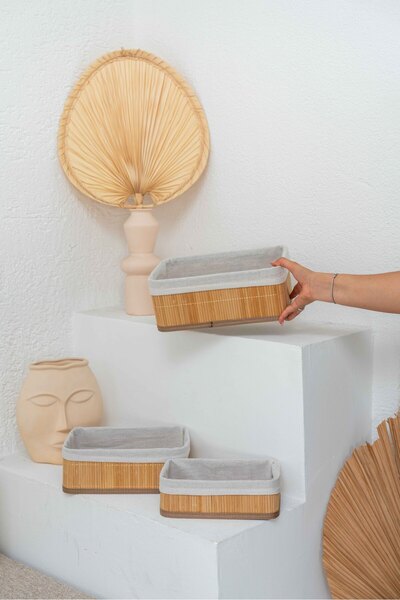 KaiHome سلة/منظم متعدد الأغراض من الخيزران مكونة من 3 قطع