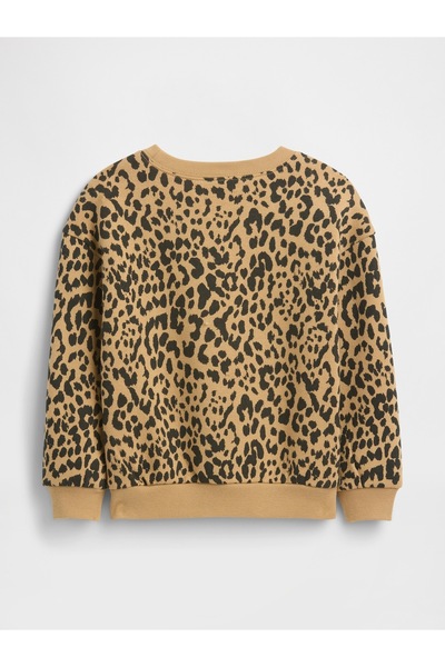 GAP Kız Bebek Kahverengi Grafik Baskılı Sweatshirt