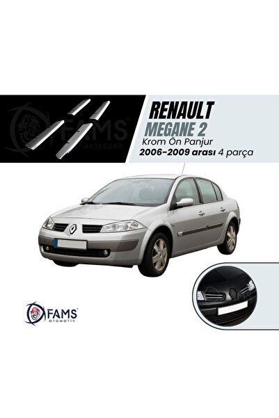 FAMS OTO AKSESUAR Renault Megane 2 Krom Ön Panjur 4 Prç, 2006-2009 P,çelik uy...
