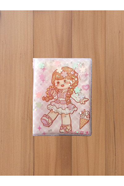 Çınar Water Glitter Kawaii Girl Themed 4.5 cm X 5.5 cm Mini Notebook (Single)