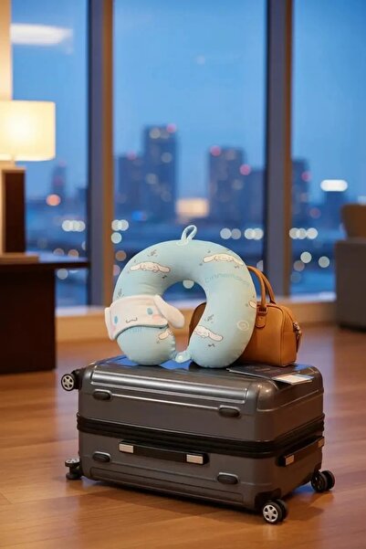 Miniso Sanrio Lisanslı Cinnamoroll Uyku Gözlüklü Hafızalı Sünger Boyun Yastığı