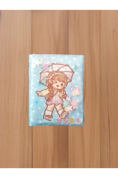 Çınar Water Glitter Kawaii Girl Themed 4.5 cm X 5.5 cm Mini Notebook (Single)