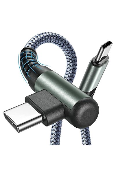 Timebox Cablu de date și încărcare rapidă 60W 1m USB-C la Type-C unghi de 90°...