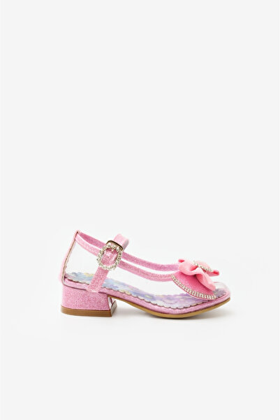 Le Mabelle Pink Bow Transparent Girls' Shoes