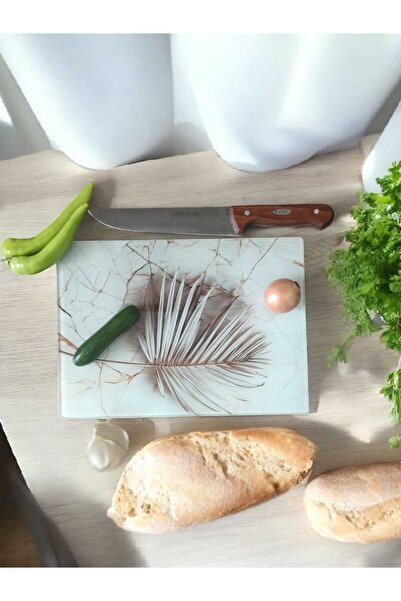 vipgross White Flower Patterned Tempered Glass Cutting Board – Anti-scratch, Heat Resistant, Non-smashing, Non-slip