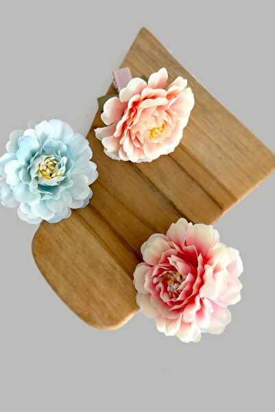 New Obsessions Pastel Colored 3 Pieces Flower Clamp Buckle - 5 cm