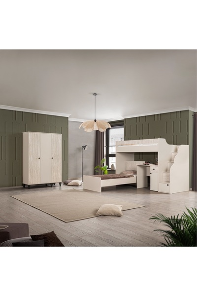 teknikgenç odası STORY 3LÜ RANZA SET DOLAP KARYOLALI