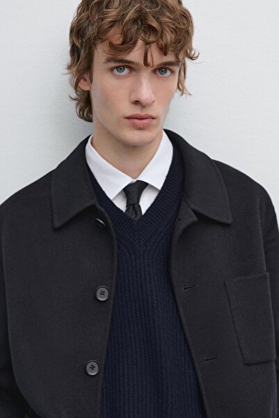 Massimo Dutti Çift cepli yün ince ceket