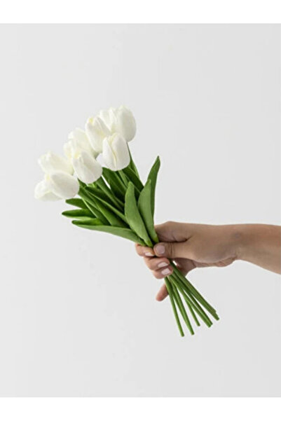 Duffa Dekoratif Yapay 4'lü Islak Lale Buketi Gerçek Doku