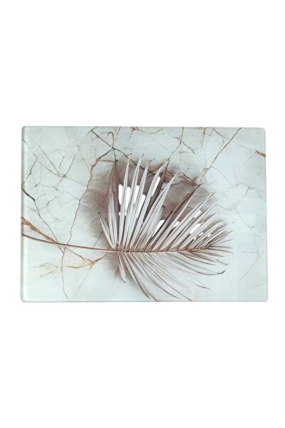 vipgross White Flower Patterned Tempered Glass Cutting Board – Anti-scratch, Heat Resistant, Non-smashing, Non-slip