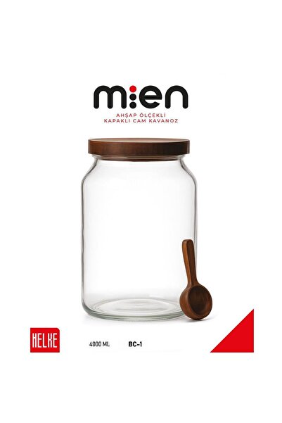 MİEN Acacia Lid Mega Glass Jar 4000ml