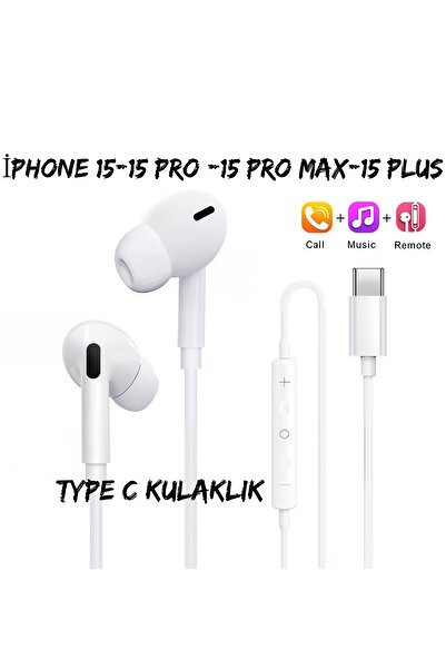 rangmobil Type-c Girişli SİLİKON UÇLU Iphone15/iphone 15 Plus/iphone 15 Pro/iphone 15 Pro Max Uyumlu Kulaklık