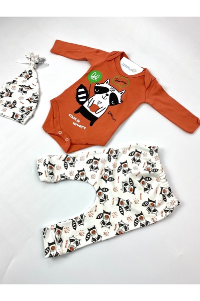 bebekyol Raccoon Printed Baby Set
