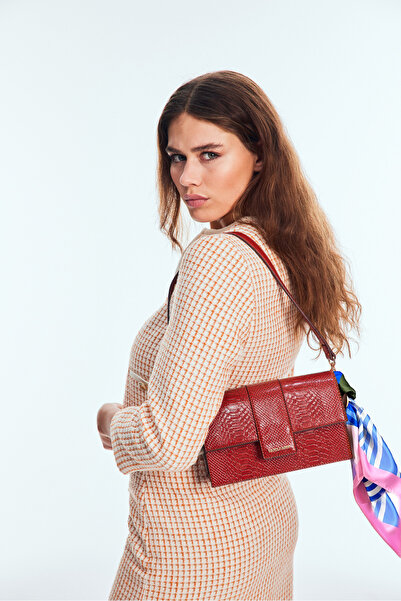 U.S. Polo Assn. Geantă de umăr pentru femei cu eșarfă de culoare maro Us24666