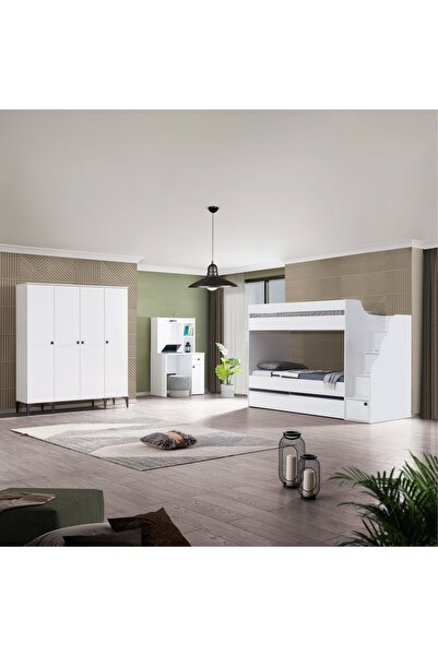 teknikgenç odası WHİTE 4LÜ COMPLEX RANZA SET