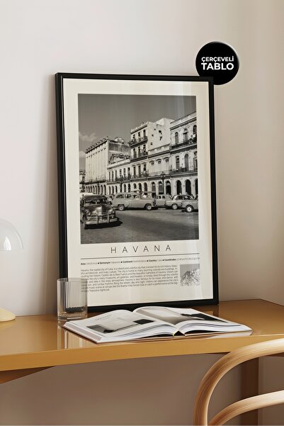 House Gorgeous Poster cu cadru monocrom din colecția Havana Cuba World Cities