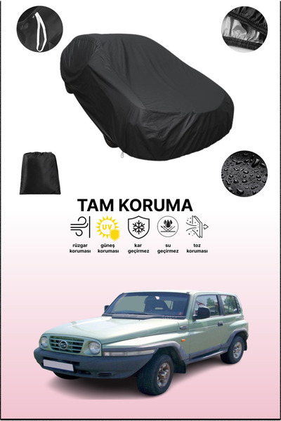 dokaca غطاء سيارة متوافق مع سيارة سانج يونج كوراندو 2 باللون الأسود، غطاء واق...