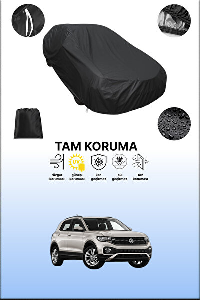 dokaca غطاء سيارة متوافق مع فولكس فاجن تي-كروس باللون الأسود، غطاء واقي، غطاء سيارة
