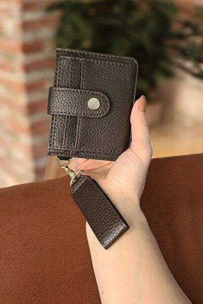 Classbag Kadın Kahverengi Anahtarlık Detaylı Kartlık