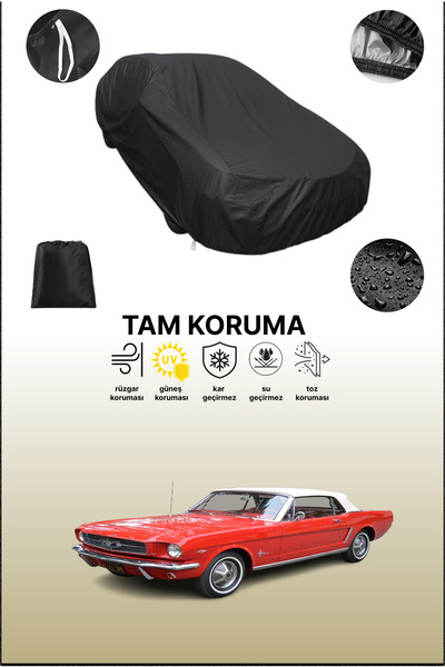 dokaca غطاء سيارة متوافق مع سيارة فورد موستانج كونفيرتيبل 1 باللون الأسود، غط...