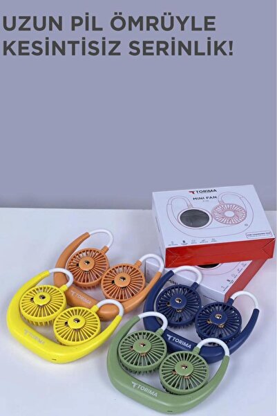 Torima F-10 Mavi Eller Serbest Boyuna Asılabilir Şarjlı 3 Kademeli Vantilatör Klima Soğutucu Fan