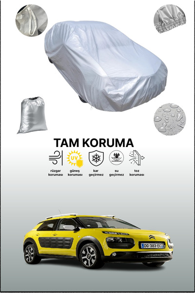 dokaca Gray Citroen C4 Cactus 2014 - 2018 Compatible Auto Tarpaulin, Car Tarp...