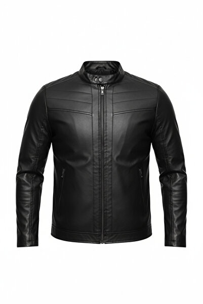 Mero Life سترة جلدية سوداء للرجال للموسم الجديد