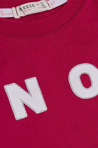 Riccotarz Κοριτσίστικο Glittery Thank You Text Printed Fuchsia Crop