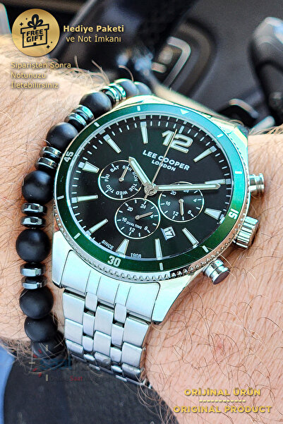 Lee Cooper Orijinal Fonksiyonları Aktif Takvimli Koyu Yeşil Kadran Erkek Kol Saati
