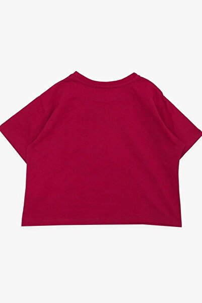 Riccotarz Κοριτσίστικο Glittery Thank You Text Printed Fuchsia Crop