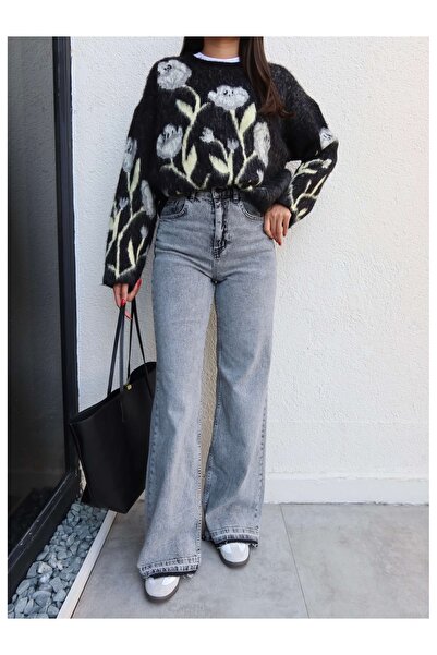 ESRAHELVACI Wide Leg Jean Pants with Lycra Detail on the Legs